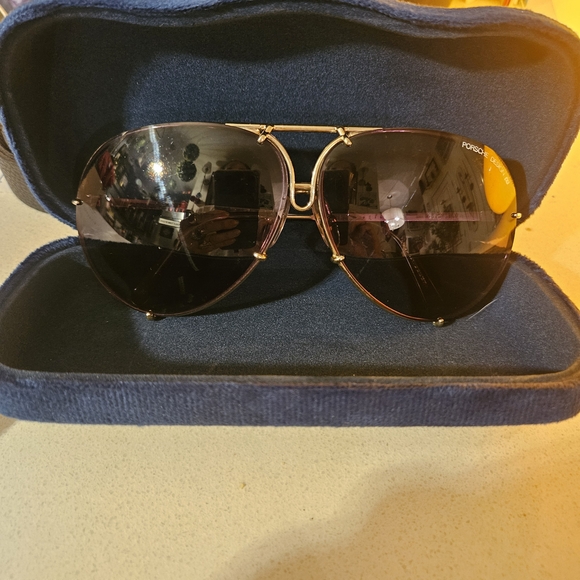 Porsche Design Accessories - Porsche Design Aviator Sunglasses - Dark Smoke Lenses